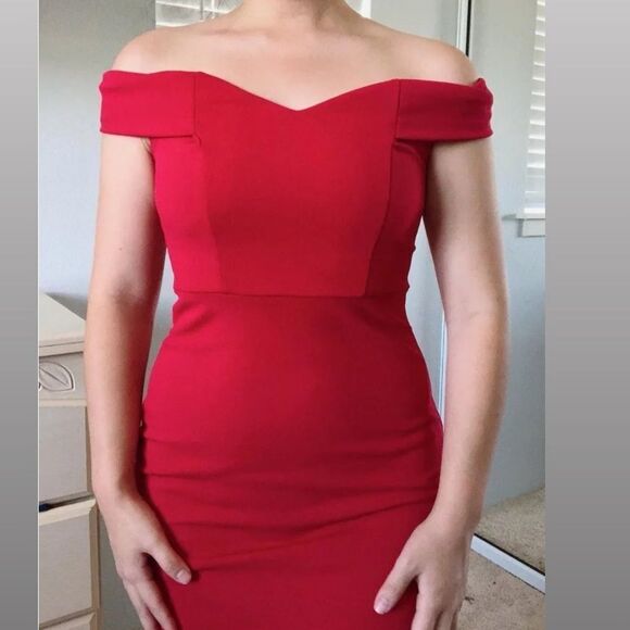 Charlotte Russe Red Dress Size Large - Picture 2 of 8